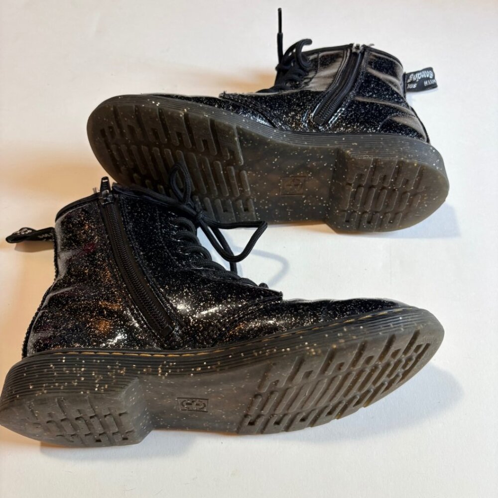 Dr Martens 1460 Glitter Combat Boots Black Youth US 4 Y2K Grunge - Picture 9 of 10